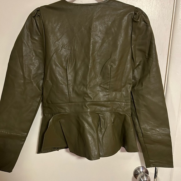 NWT Faux Leather Peplum Jacket - Picture 2 of 4